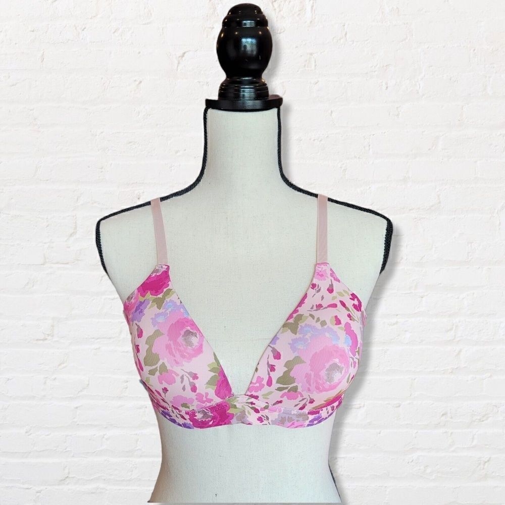 NWT Pink Floral Bra Catherine Malandrino Size 34C